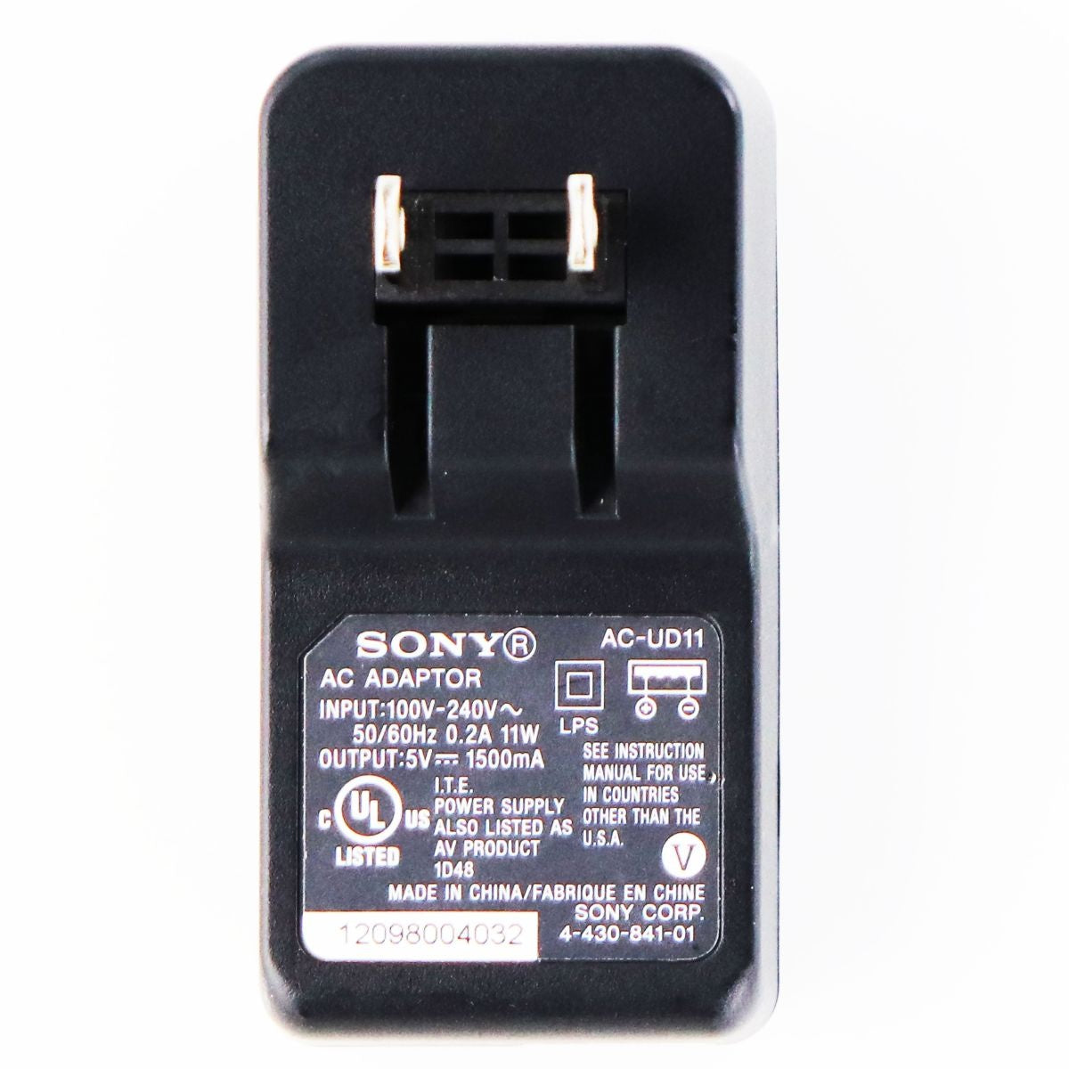 Sony AC Adapter Single 5V/1500mA USB Wall Charger (AC-UD11) - Black Cell Phone - Chargers & Cradles Sony - Simple Cell Bulk Wholesale Pricing - USA Seller