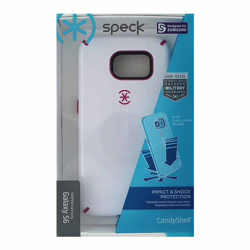 Speck CandyShell Case for Samsung Galaxy S6 - White / Pink Cell Phone - Cases, Covers & Skins Speck - Simple Cell Bulk Wholesale Pricing - USA Seller