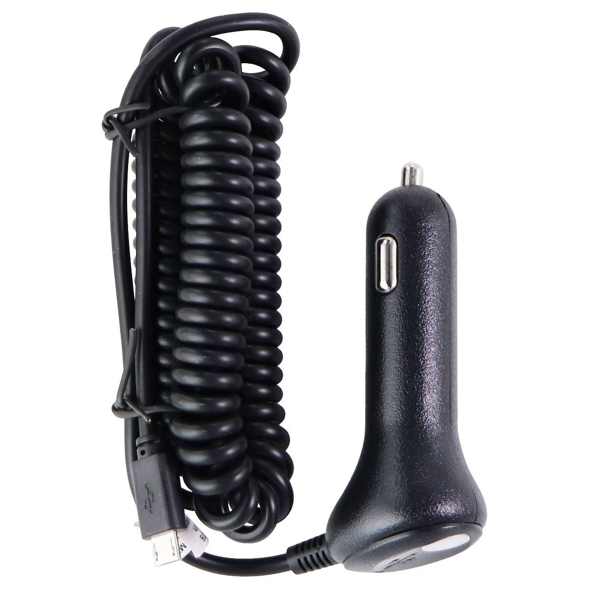 Verizon Micro-USB Car charger with Coiled Cable - Black Cell Phone - Chargers & Cradles Verizon - Simple Cell Bulk Wholesale Pricing - USA Seller