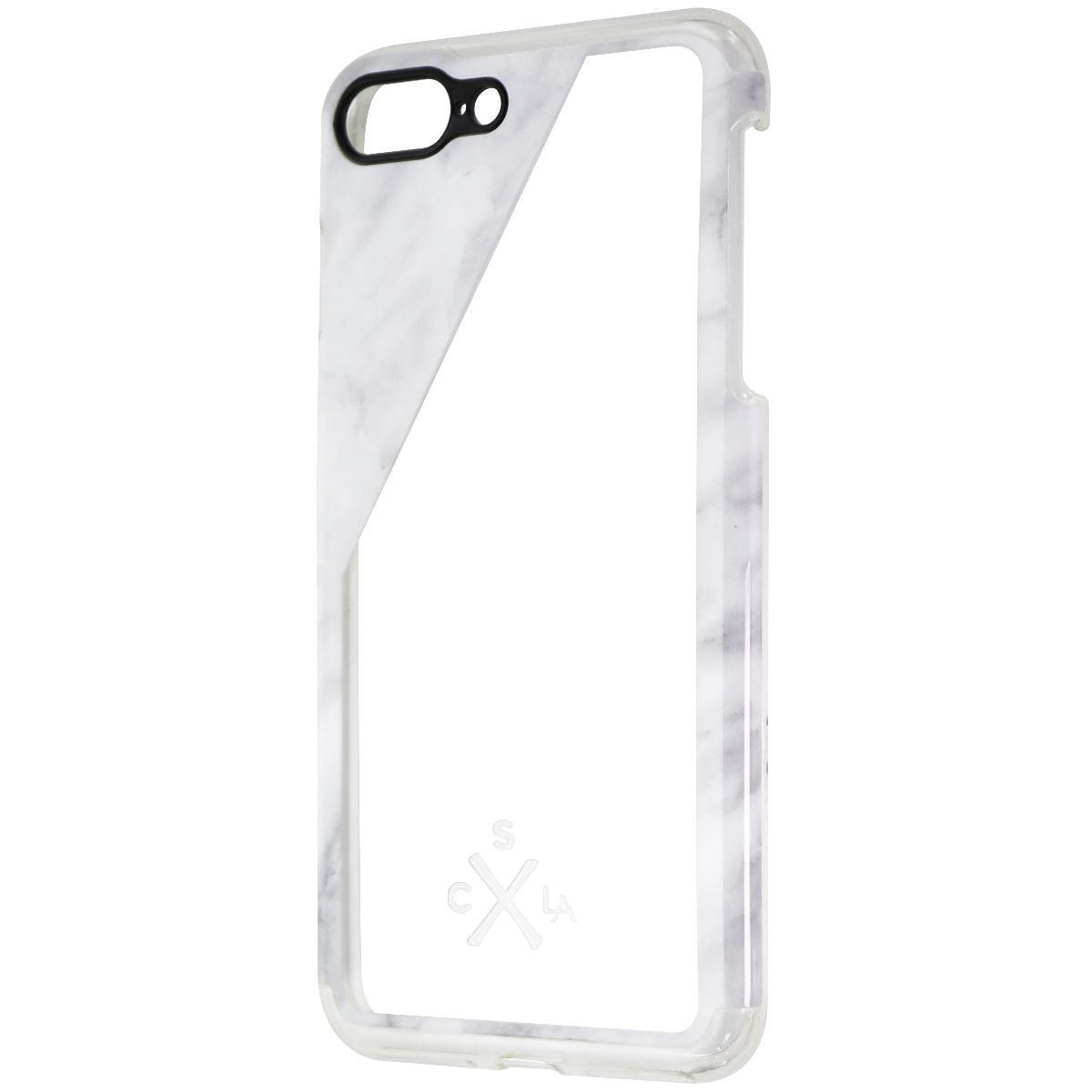 Candywirez Snap Case for iPhone 8 Plus/7 Plus - White Marble Slant/Clear Cell Phone - Cases, Covers & Skins Candywirez - Simple Cell Bulk Wholesale Pricing - USA Seller