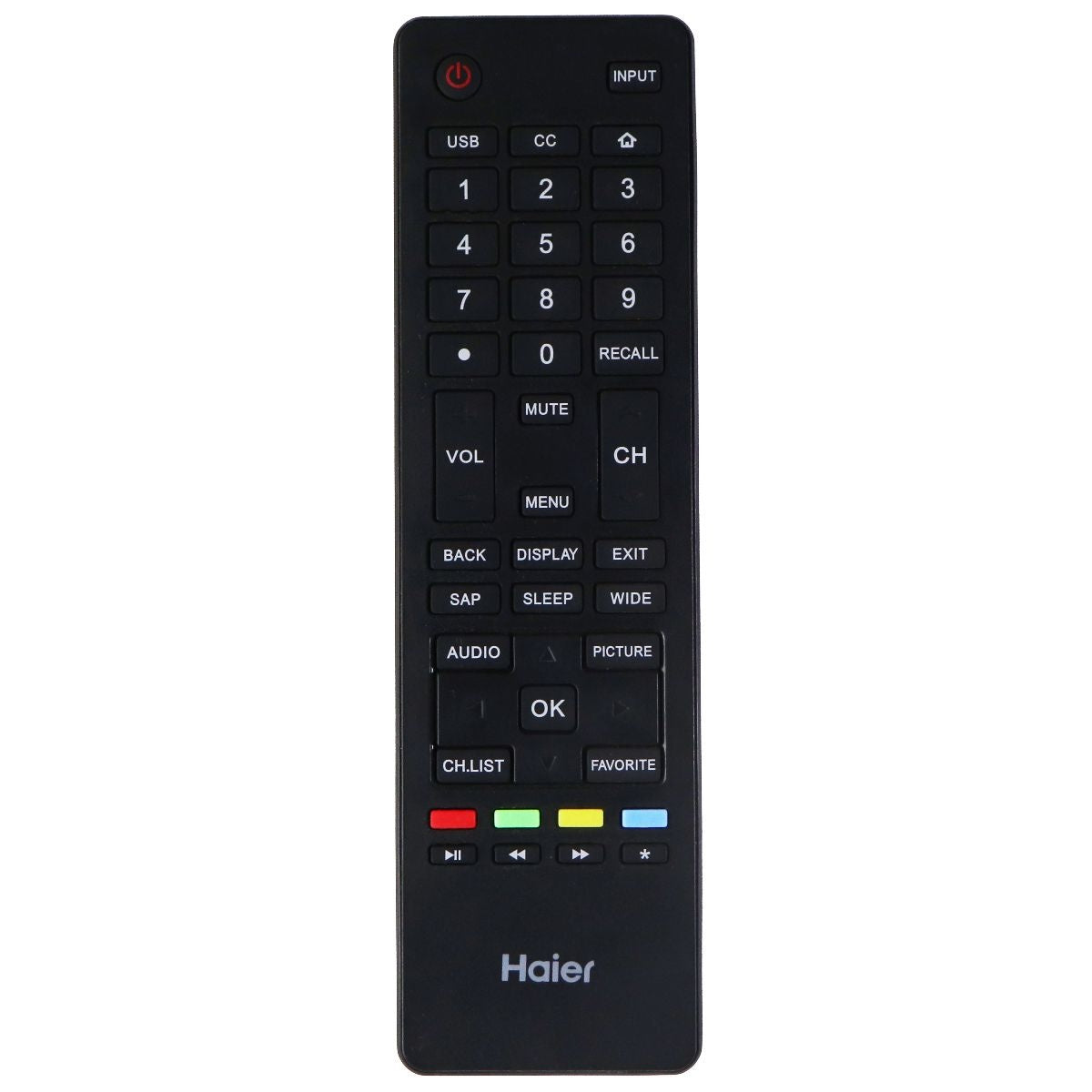 Haier OEM Remote Control - Black (HTR-A18M) TV, Video & Audio Accessories - Remote Controls Haier - Simple Cell Bulk Wholesale Pricing - USA Seller