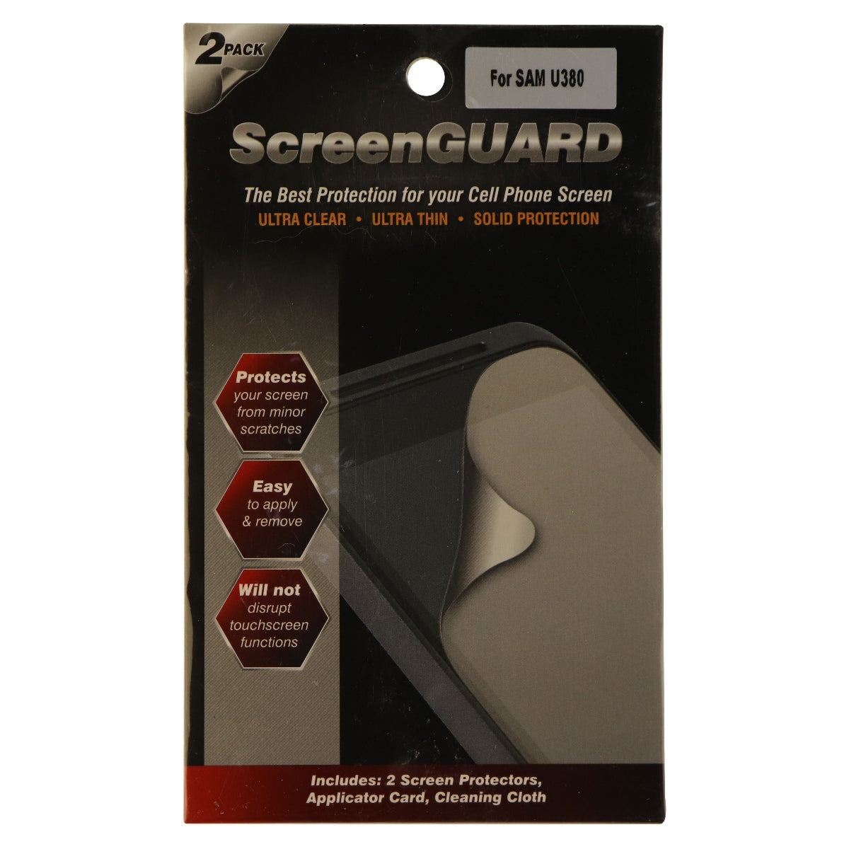 ScreenGuard Screen Protector 2 Pack for Samsung Brightside U380 - Clear Cell Phone - Screen Protectors ScreenGuard - Simple Cell Bulk Wholesale Pricing - USA Seller
