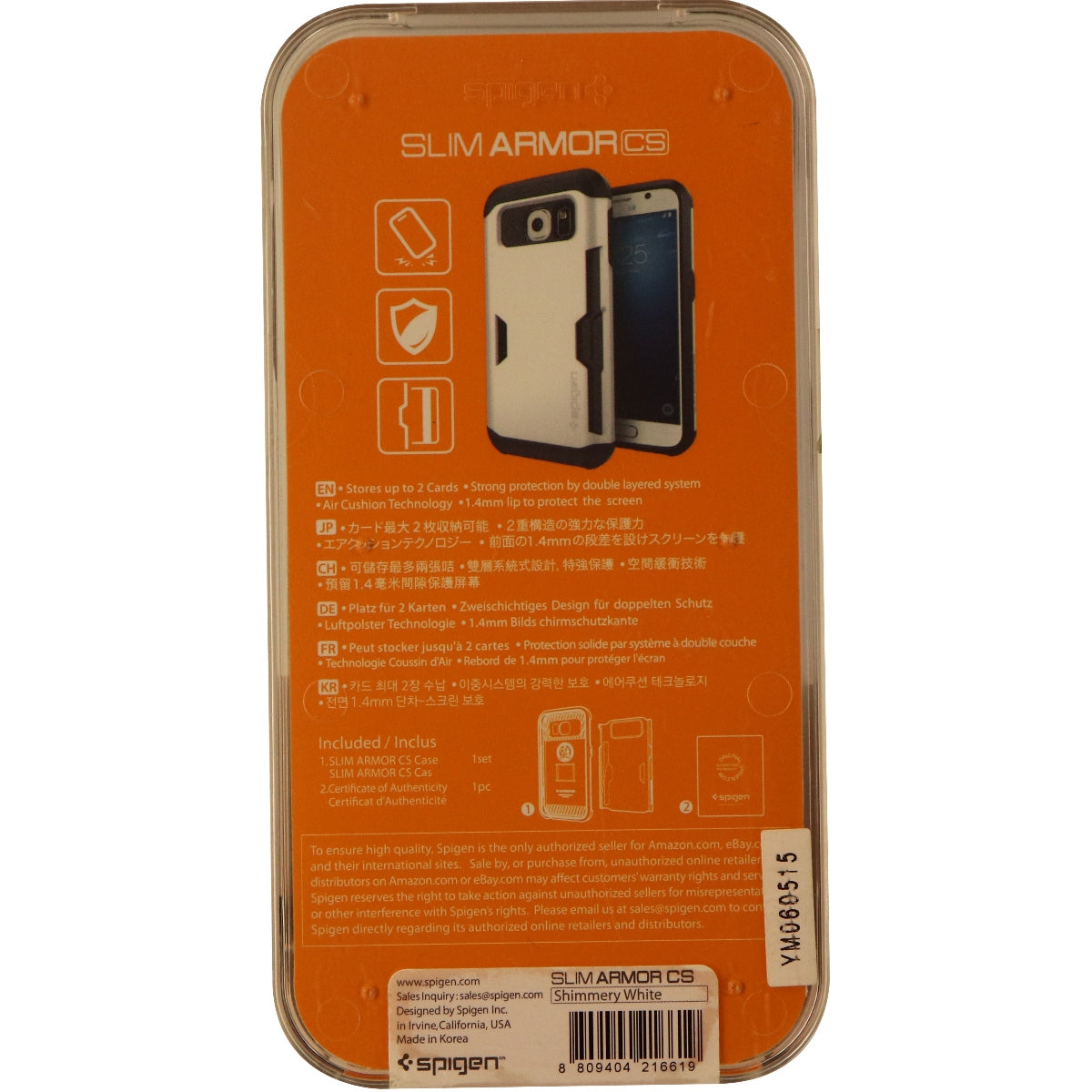 Spigen Slim Armor CS Series Dual Layer Hard Case for Galaxy S6 - White/Black Cell Phone - Cases, Covers & Skins Spigen - Simple Cell Bulk Wholesale Pricing - USA Seller