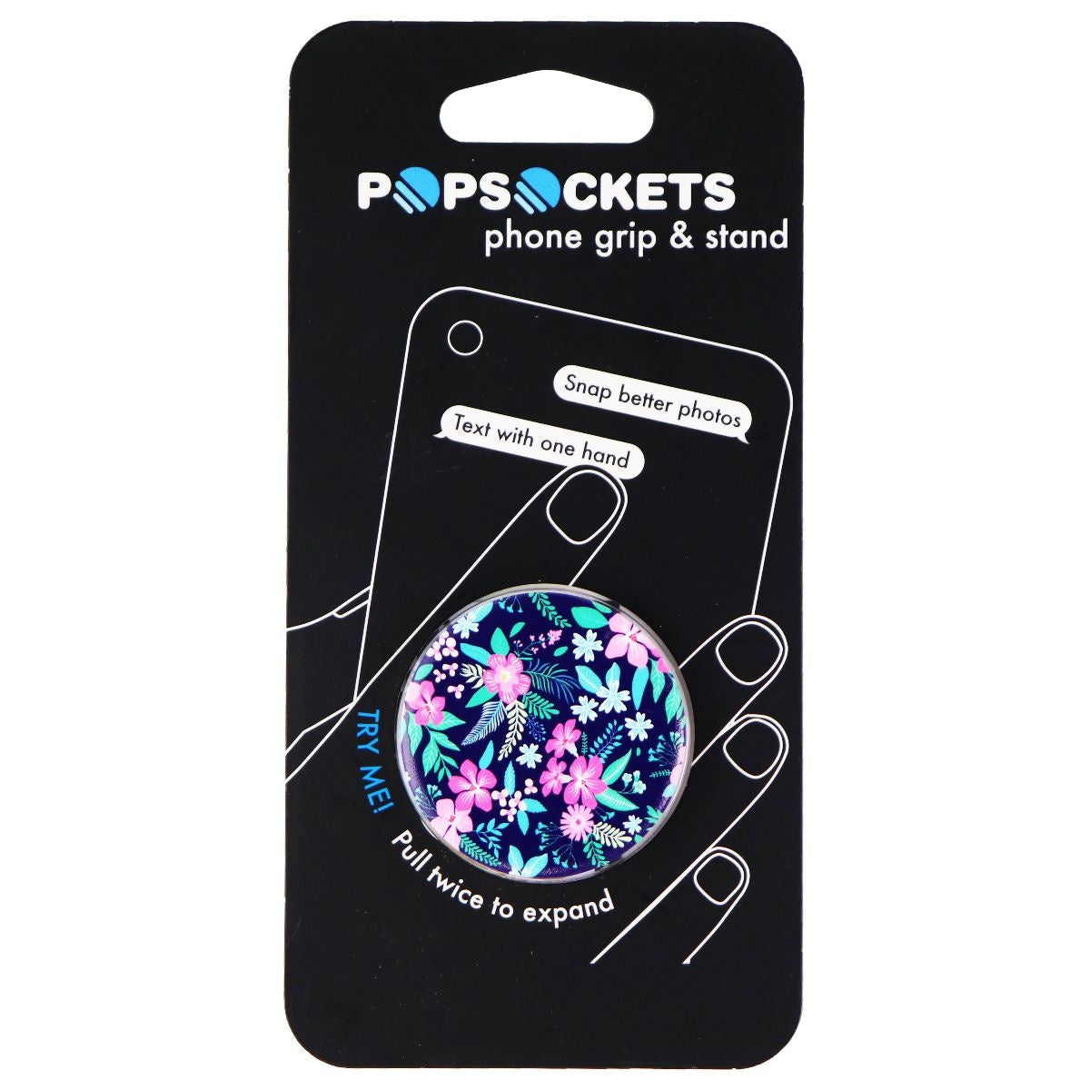 PopSockets Collapsible Grip & Stand for Phones and Tablets - Floral Chill Cell Phone - Mounts & Holders PopSockets - Simple Cell Bulk Wholesale Pricing - USA Seller