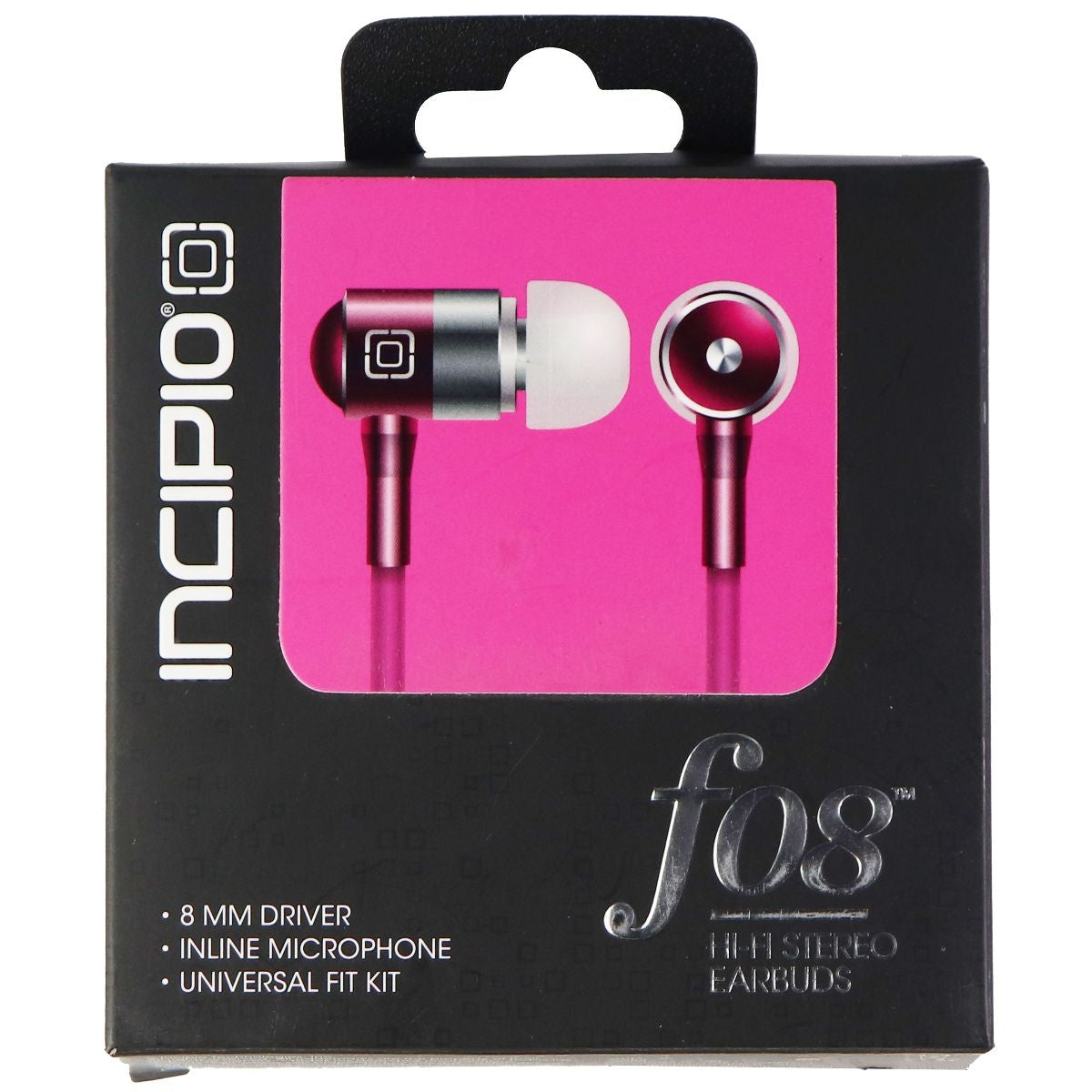Incipio F08 Series Hi-Fi Stereo Earbuds with 3.5mm Plug - Pink Portable Audio - Headphones Incipio - Simple Cell Bulk Wholesale Pricing - USA Seller