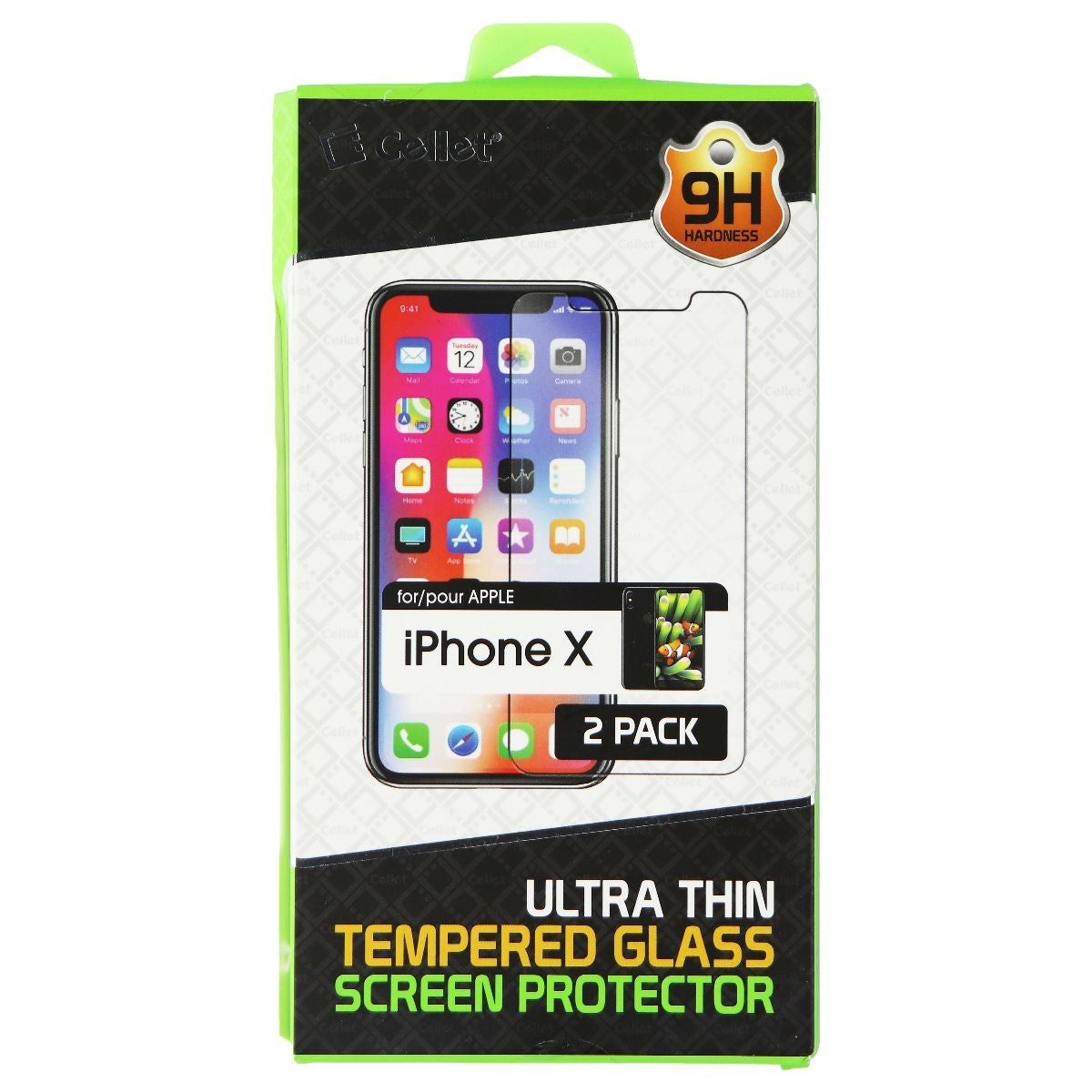 Cellet Tempered Glass Screen Protector, Compatible for Apple iPhone X 2-Pack Cell Phone - Screen Protectors Cellet - Simple Cell Bulk Wholesale Pricing - USA Seller