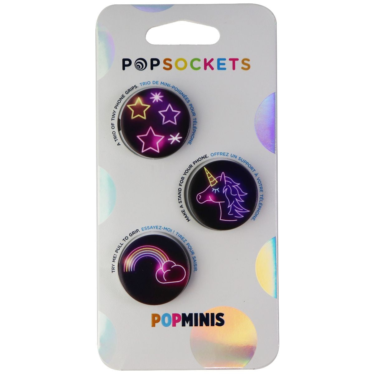 PopSockets PopMini Grips for Phones & Tablets (3 Pack) - Neon Dream Cell Phone - Mounts & Holders PopSockets - Simple Cell Bulk Wholesale Pricing - USA Seller
