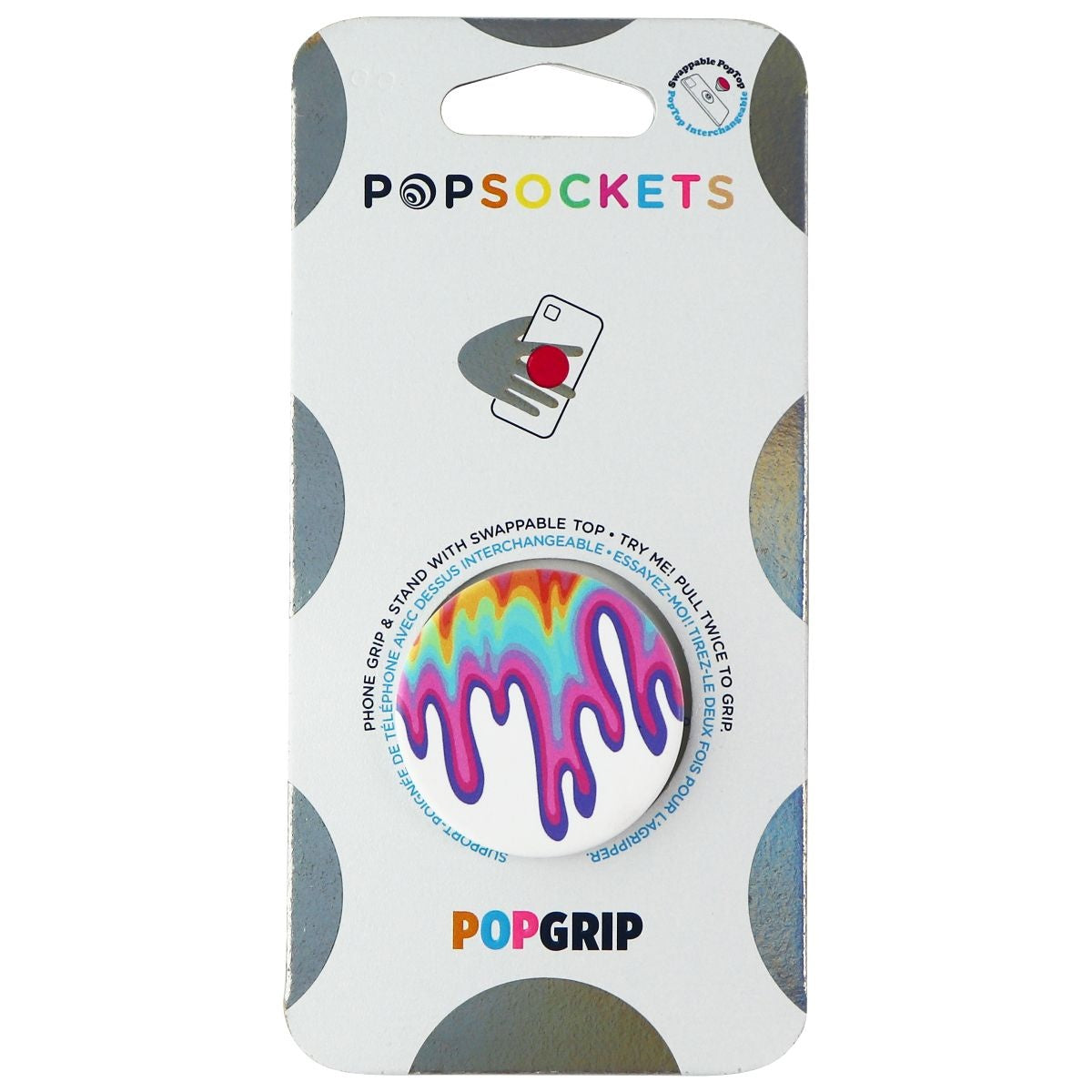 PopSockets PopGrip Expanding Stand and Grip with Swappable Top - Rainbow Melt Cell Phone - Mounts & Holders PopSockets - Simple Cell Bulk Wholesale Pricing - USA Seller