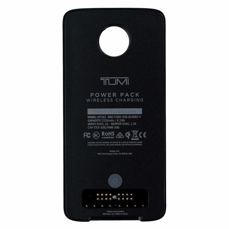 TUMI MotoMods 2220mAh Wireless Charging Power Pack for Moto Z Phones - Black Cell Phone - Cases, Covers & Skins Tumi - Simple Cell Bulk Wholesale Pricing - USA Seller
