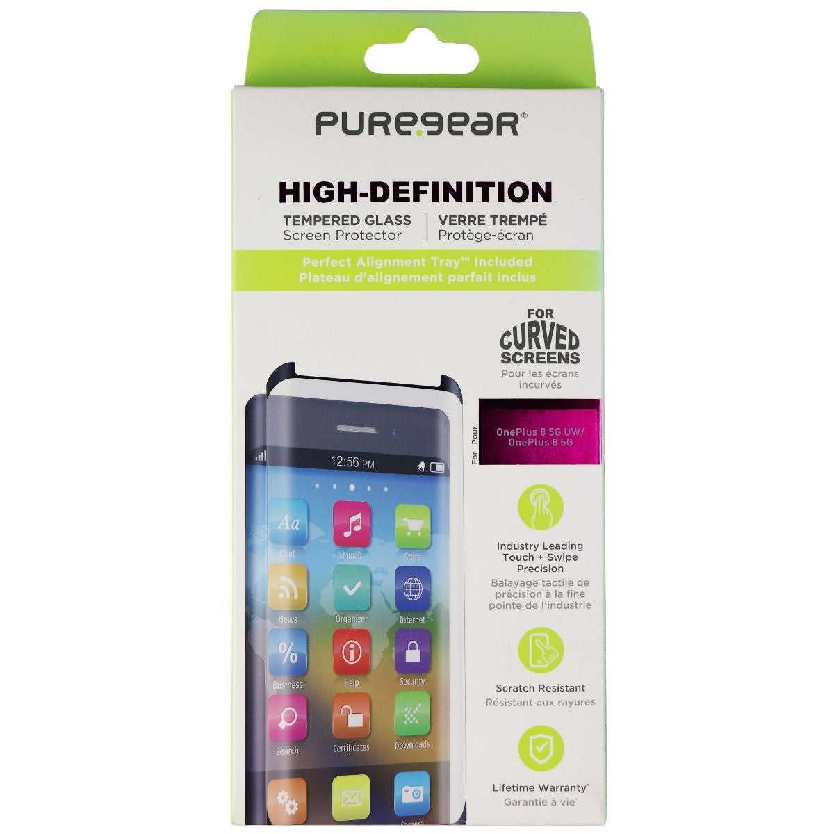 PureGear High Definition Screen Protector for OnePlus 8 5G UW & 8 5G - Clear Cell Phone - Screen Protectors PureGear - Simple Cell Bulk Wholesale Pricing - USA Seller