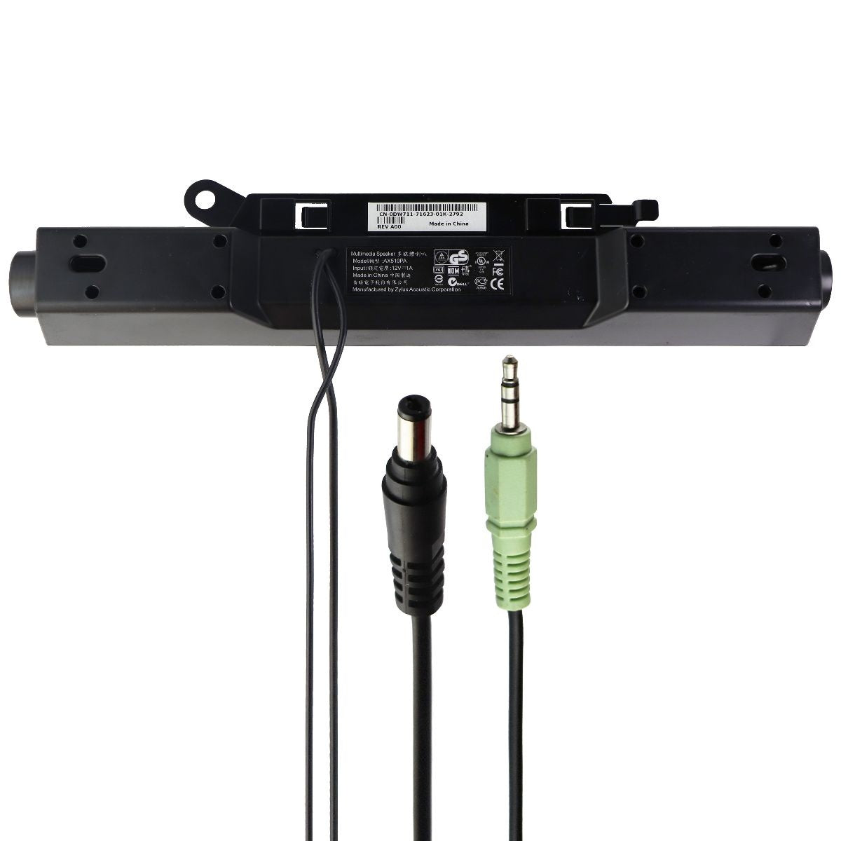 Zylux / Dell AX510PA (13-inch) Wired SoundBar Speaker with 3.5mm Plug - Black Home Multimedia - Home Speakers & Subwoofers ZYLUX - Simple Cell Bulk Wholesale Pricing - USA Seller