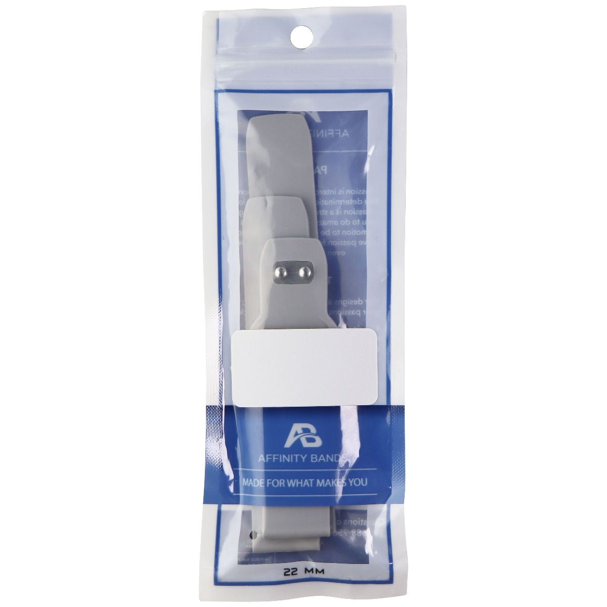 Affinity 22mm Silicone Band for Smartwatches, Watches & Tracking Devices - Gray Smart Watch Accessories - Watch Bands Affinity - Simple Cell Bulk Wholesale Pricing - USA Seller