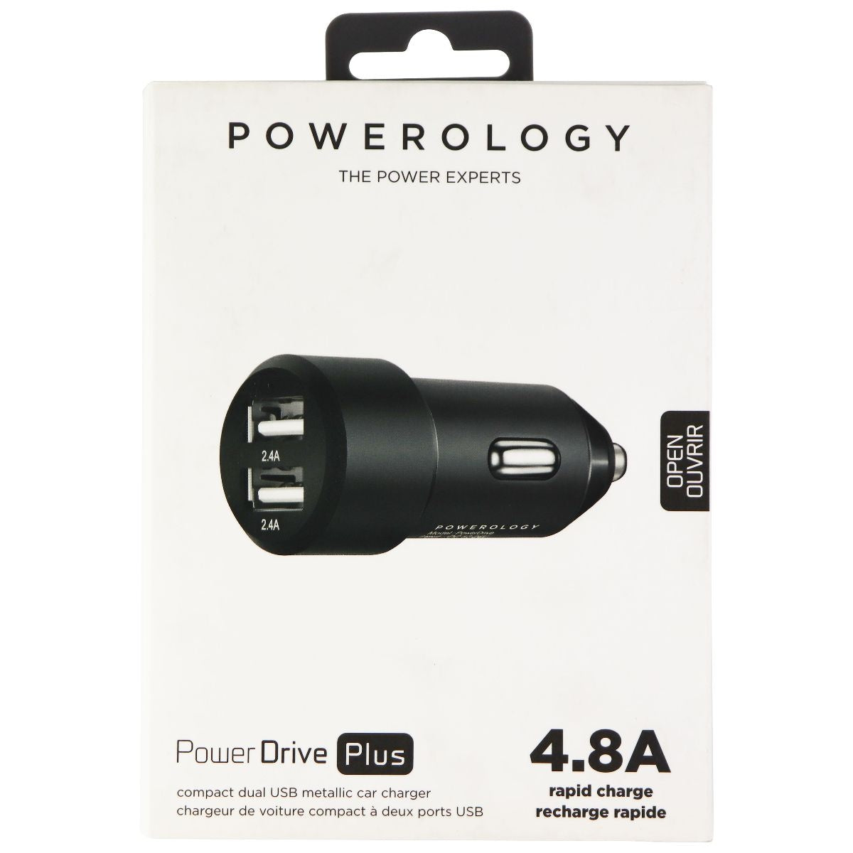 Powerology PowerDrive Plus Compact Dual USB Metallic Car Charger - Black Cell Phone - Chargers & Cradles Powerology - Simple Cell Bulk Wholesale Pricing - USA Seller
