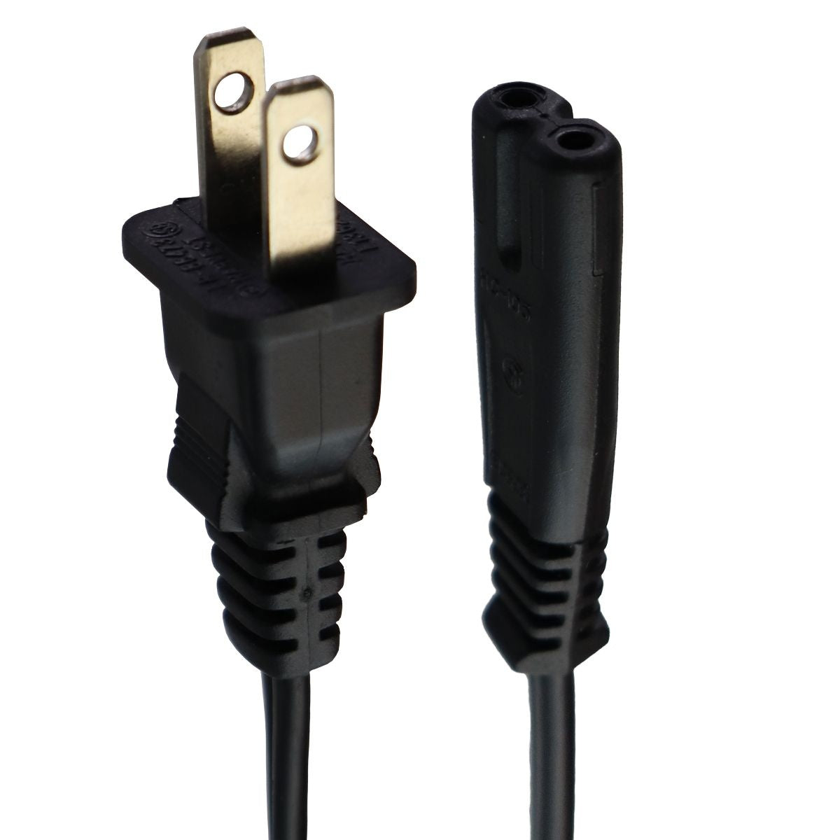 HARVEST Power Supply Cable with 2 Round Prongs (E140661) - Black Computer/Network - Plugs, Jacks & Wall Plates Harvest - Simple Cell Bulk Wholesale Pricing - USA Seller