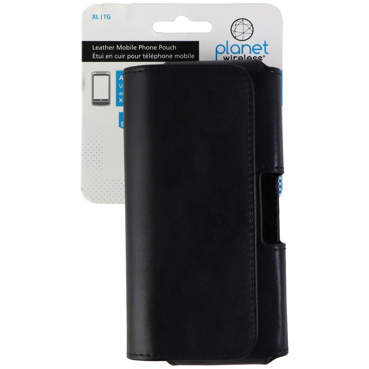 Planet Wireless Leather Phone Pouch for Slim/Small Smartphones - Black Cell Phone - Cases, Covers & Skins planet wireless - Simple Cell Bulk Wholesale Pricing - USA Seller
