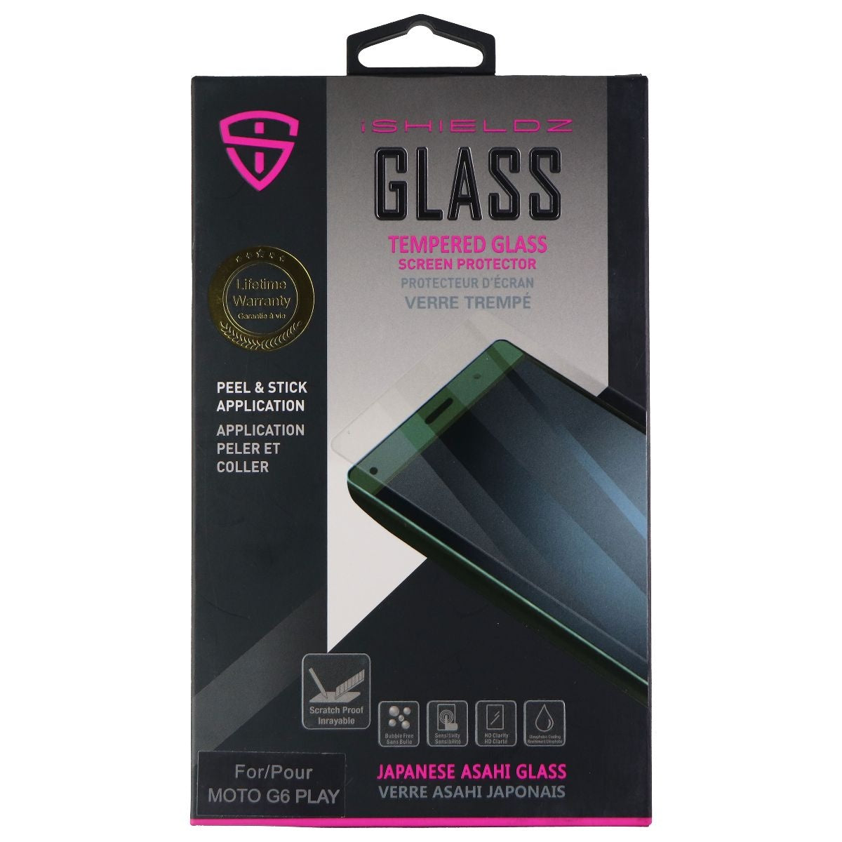 iShieldz Asahi Tempered Glass Screen Protector for Motorola Moto G6 Play - Clear Cell Phone - Screen Protectors iShieldz - Simple Cell Bulk Wholesale Pricing - USA Seller