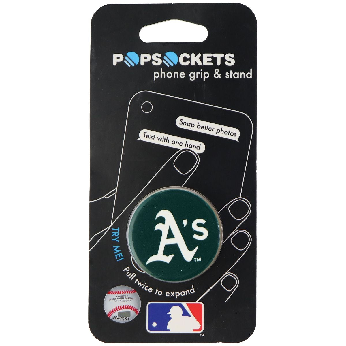 PopSockets: Collapsible Grip and Stand for Phones & Tablets - Oakland Athletics Cell Phone - Mounts & Holders PopSockets - Simple Cell Bulk Wholesale Pricing - USA Seller