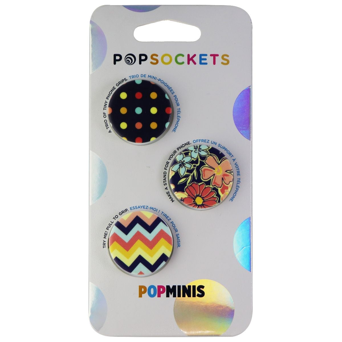 PopSockets PopMinis: Mini Grips for Phones & Tablets (3 Pack) - Fabstractions Cell Phone - Mounts & Holders PopSockets - Simple Cell Bulk Wholesale Pricing - USA Seller