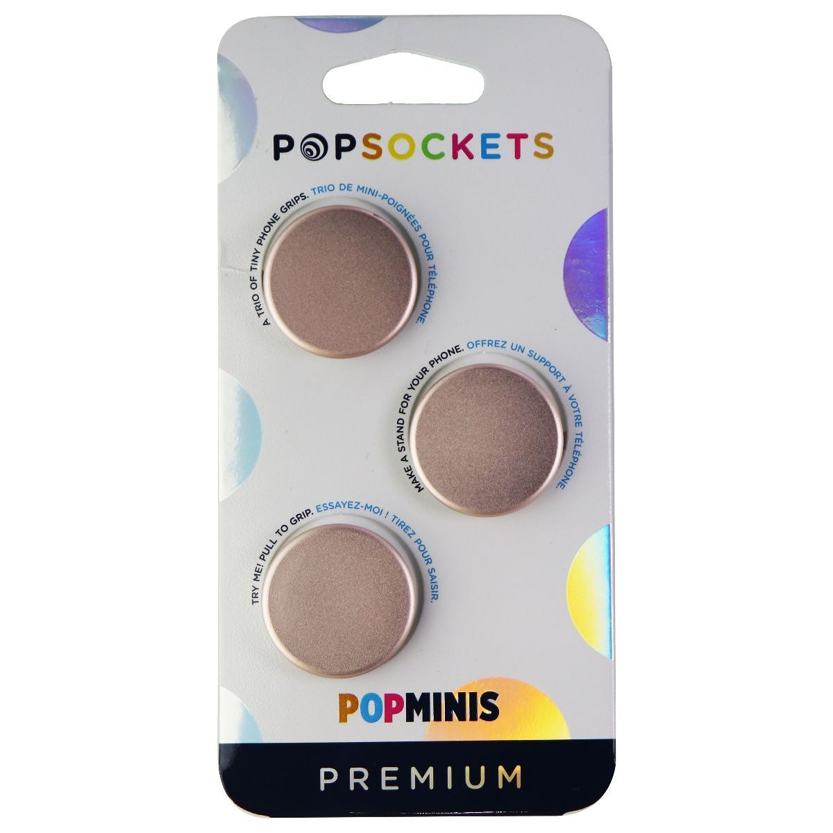 PopSockets PopMini Grips for Phones and Tablets (3 Pack) - Aluminum Rose Gold Cell Phone - Mounts & Holders PopSockets - Simple Cell Bulk Wholesale Pricing - USA Seller