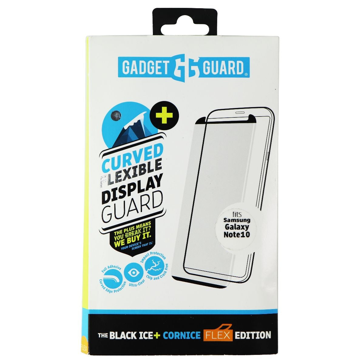 Gadget Guard Black Ice+ Cornice Flex Screen Protector for Samsung Galaxy Note 10 Cell Phone - Screen Protectors Gadget Guard - Simple Cell Bulk Wholesale Pricing - USA Seller