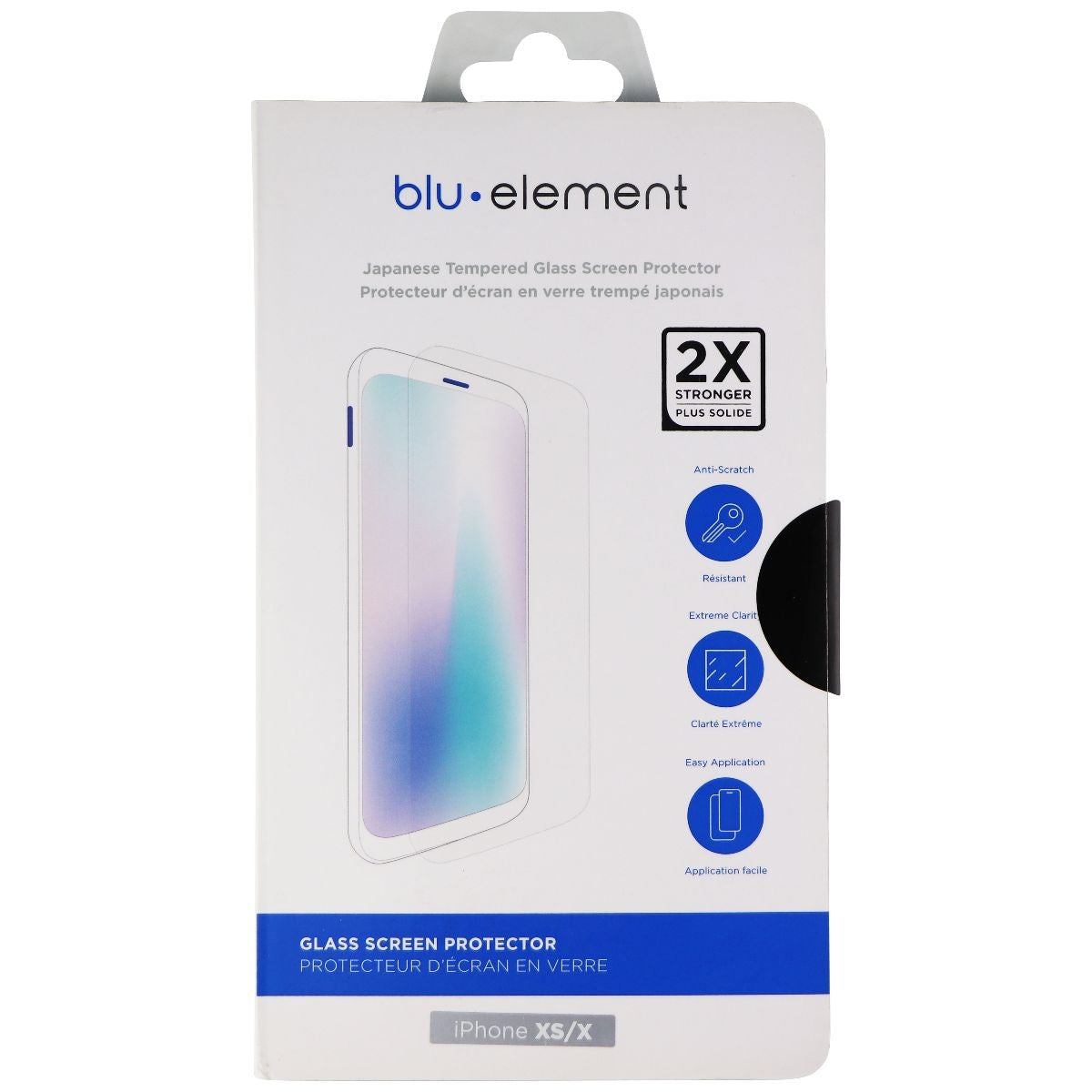 Blu Element Glass Screen Protector for Apple iPhone Xs and iPhone X - Clear Cell Phone - Screen Protectors Blu Element - Simple Cell Bulk Wholesale Pricing - USA Seller