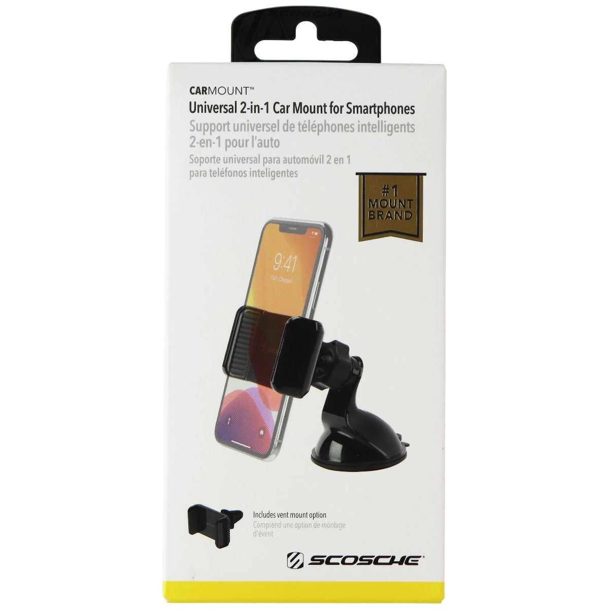 SCOSCHE Universal 2-in-1 Car Mount for Smartphones Cell Phone - Mounts & Holders Scosche - Simple Cell Bulk Wholesale Pricing - USA Seller