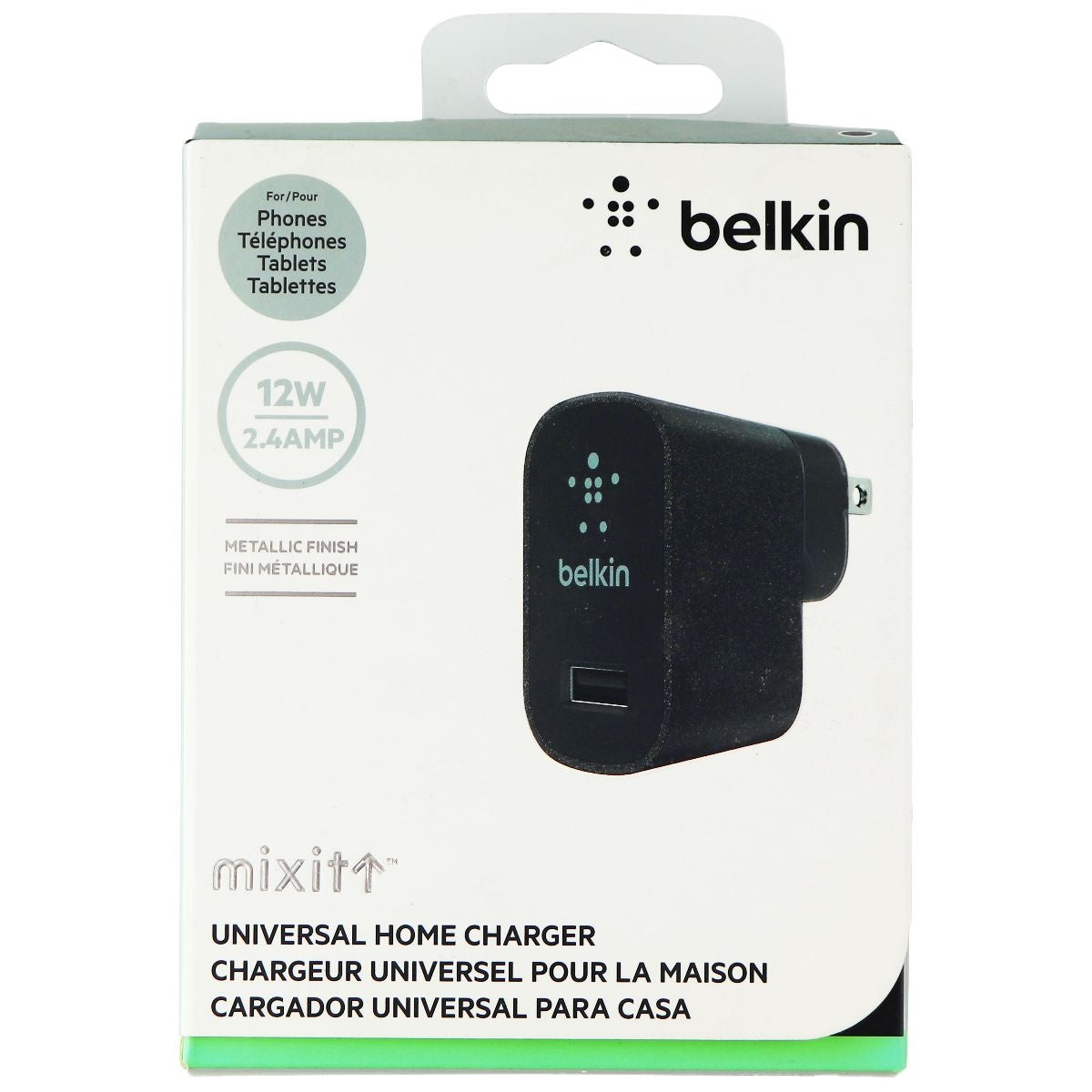 Belkin (12-Watt) 2.4-Amp Single USB Universal Home Charger - Black (F8M731dqBLK) Cell Phone - Chargers & Cradles Belkin - Simple Cell Bulk Wholesale Pricing - USA Seller