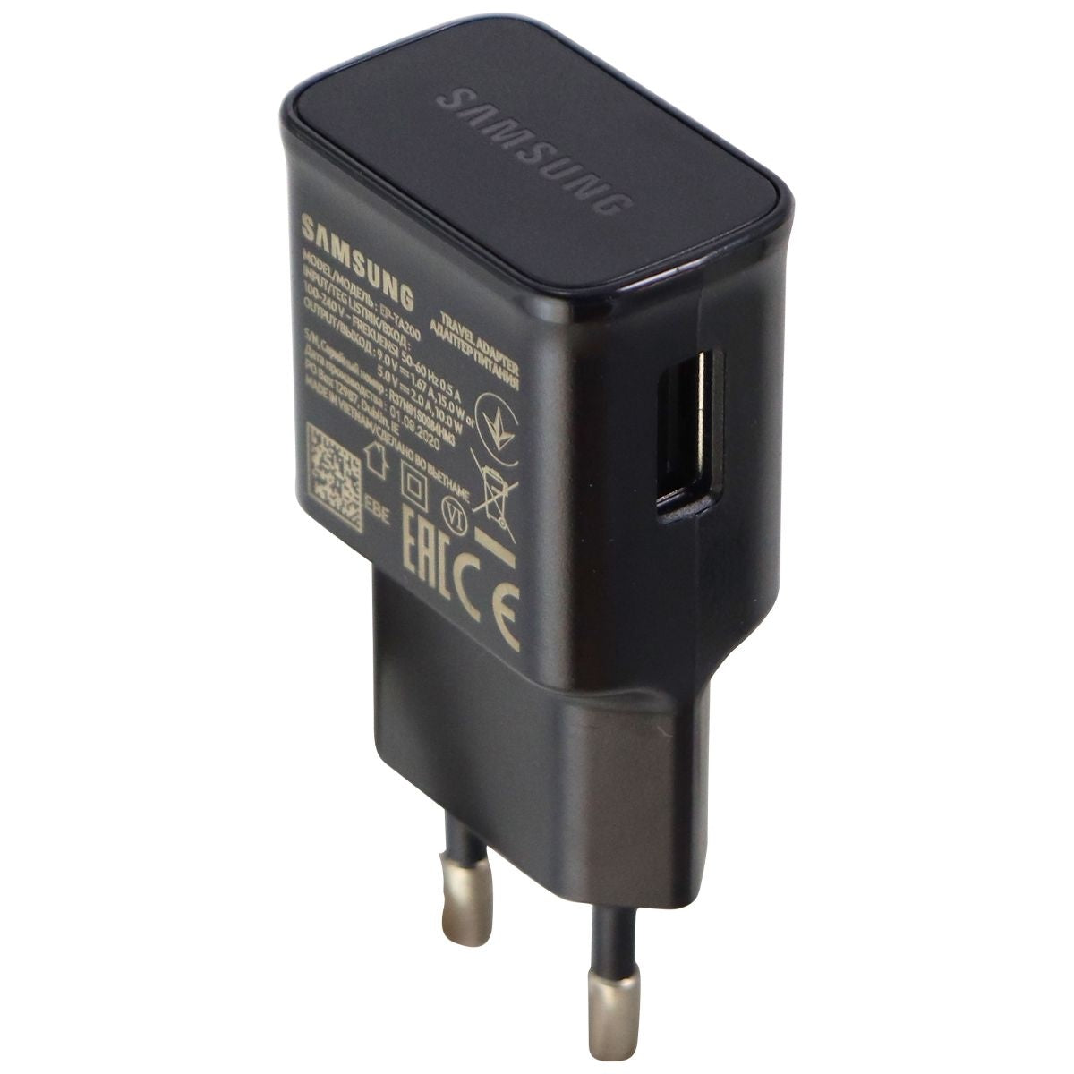 Samsung Fast Charging Single USB Travel Adapter - Black (EP-TA200 / EU European) Cell Phone - Chargers & Cradles Samsung - Simple Cell Bulk Wholesale Pricing - USA Seller