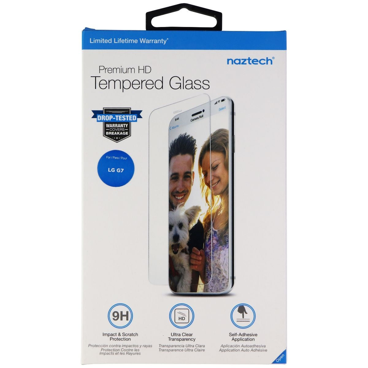 Naztech Premium HD Tempered Glass Screen Protector for LG G7 (ThinQ) - Clear Cell Phone - Screen Protectors Naztech - Simple Cell Bulk Wholesale Pricing - USA Seller