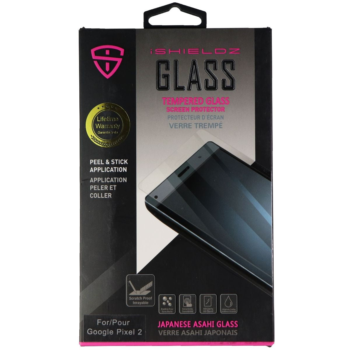 iShieldz Asahi Glass Screen Protector for Google Pixel 2 Smartphone - Clear Cell Phone - Screen Protectors iShieldz - Simple Cell Bulk Wholesale Pricing - USA Seller