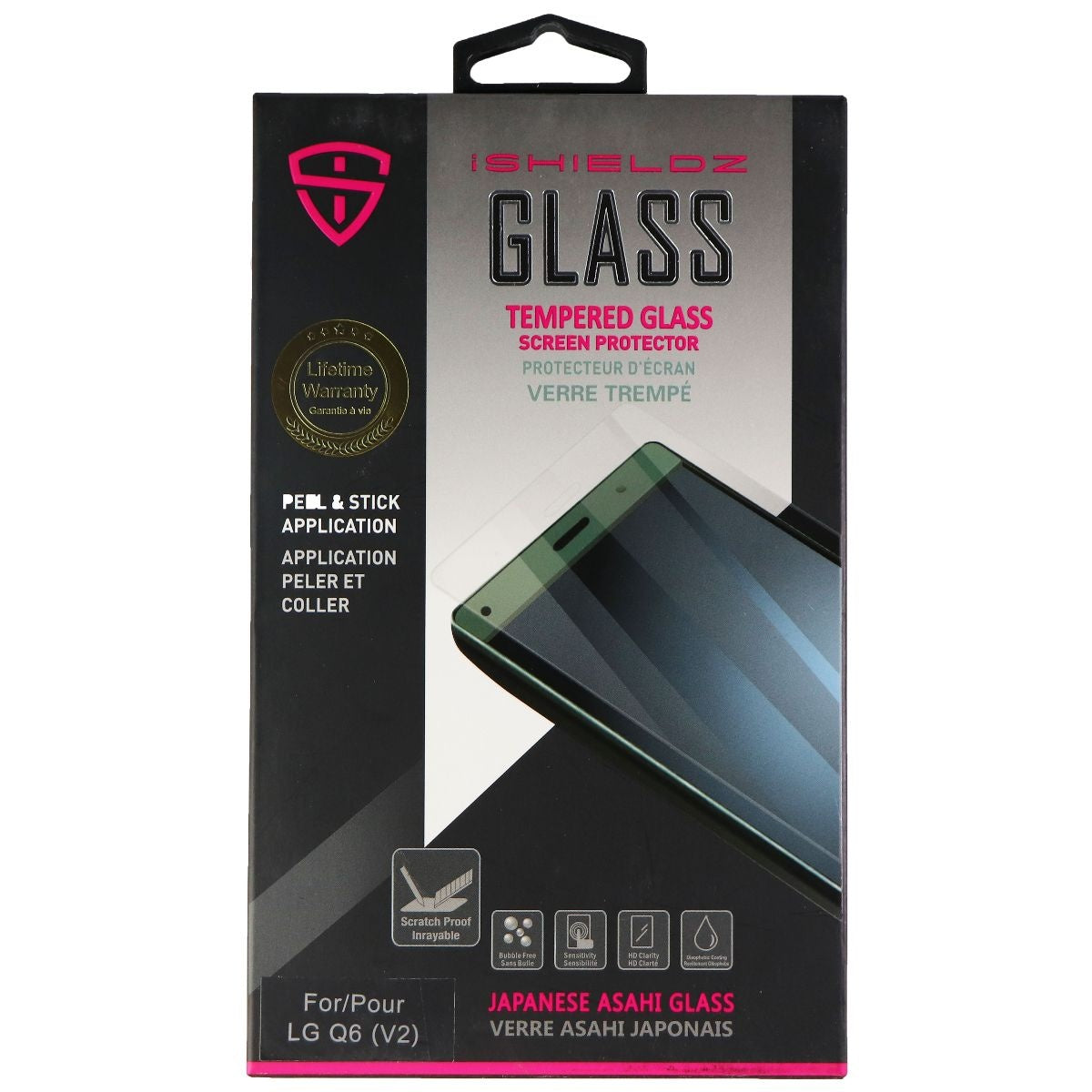 iShieldz Asahi Glass Screen Protector for LG Q6 (V2) Smartphone - Clear Cell Phone - Screen Protectors iShieldz - Simple Cell Bulk Wholesale Pricing - USA Seller