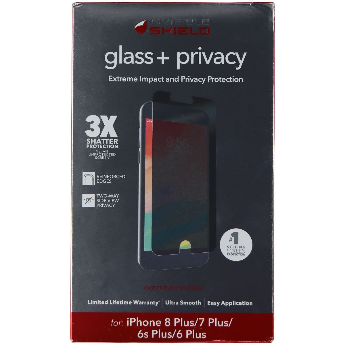 ZAGG (Glass+ Privacy) Screen Protector for Apple iPhone 8 Plus/7 Plus/6s Plus Cell Phone - Screen Protectors Zagg - Simple Cell Bulk Wholesale Pricing - USA Seller