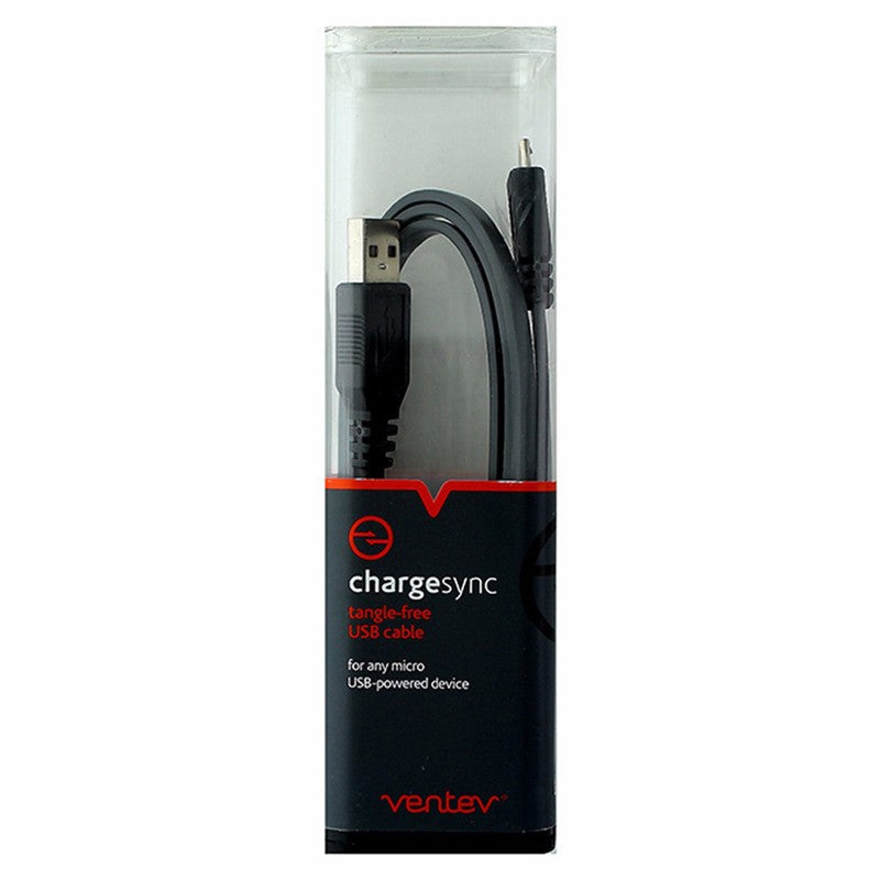 Ventev (572029) 3.3ft Chargesync Tangle Free Cable for Micro USB Devices - Gray Cell Phone - Cables & Adapters Ventev - Simple Cell Bulk Wholesale Pricing - USA Seller