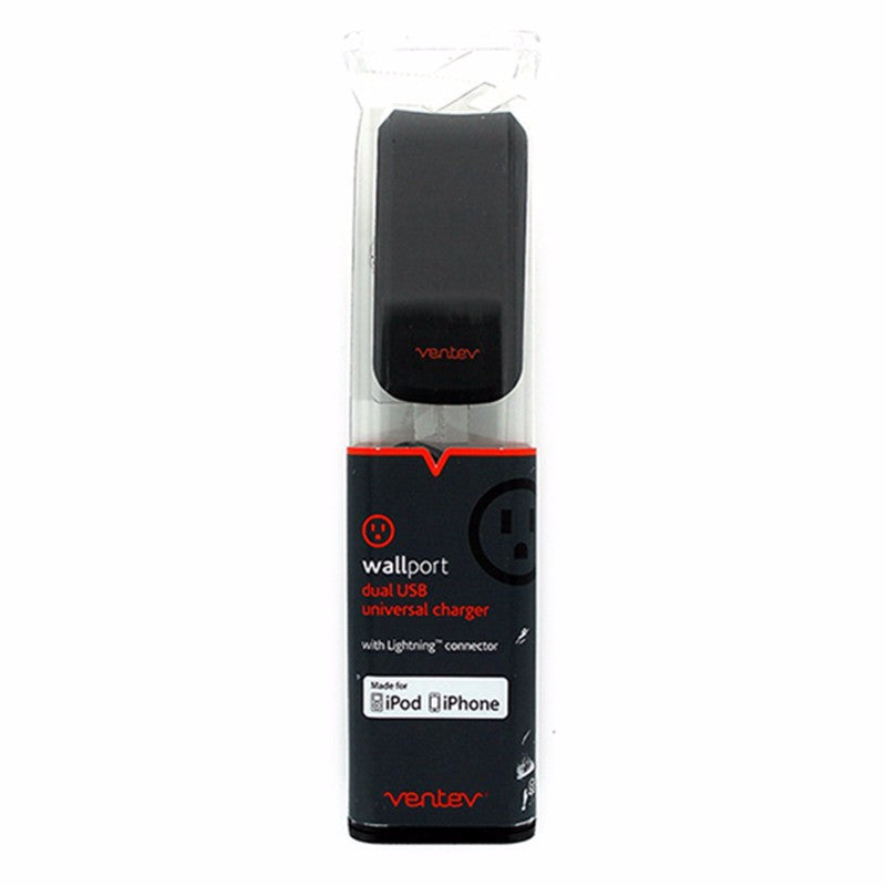 Ventev (572025) Dual USB Wall Charger for iPhones - Black Cell Phone - Cables & Adapters Ventev - Simple Cell Bulk Wholesale Pricing - USA Seller