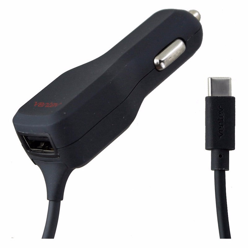 Ventev Dashport r2400c 3A Car Charger with USB-C Cable and 1A USB Port - Gray Cell Phone - Chargers & Cradles Ventev - Simple Cell Bulk Wholesale Pricing - USA Seller
