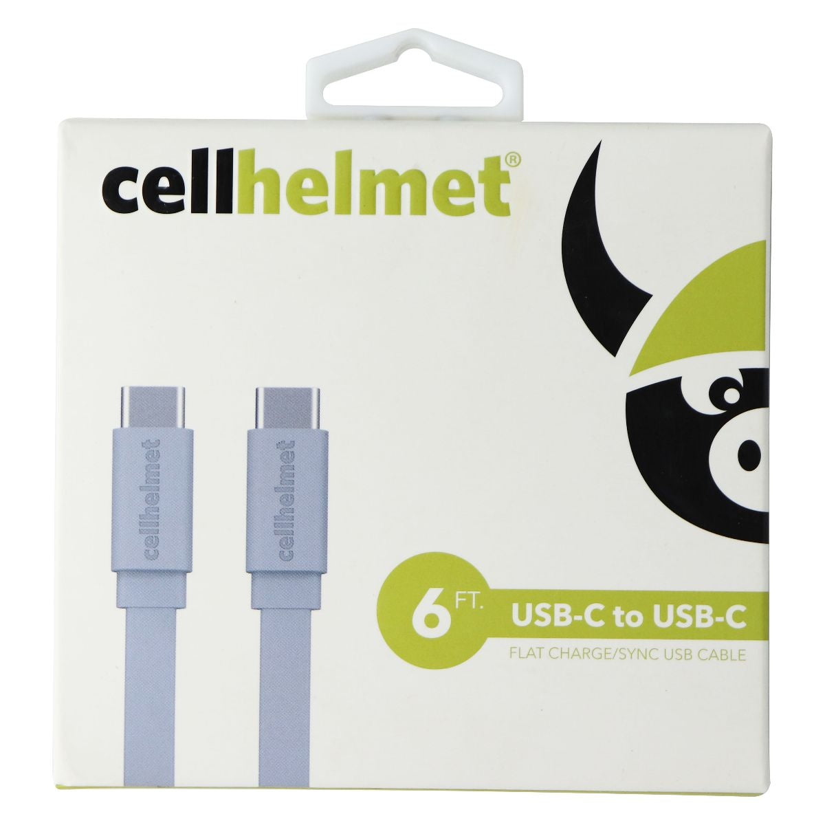 CellHelmet Flat USB-C to USB-C Charge/Sync Cable (6FT) - Gray Cell Phone - Chargers & Cradles CellHelmet - Simple Cell Bulk Wholesale Pricing - USA Seller
