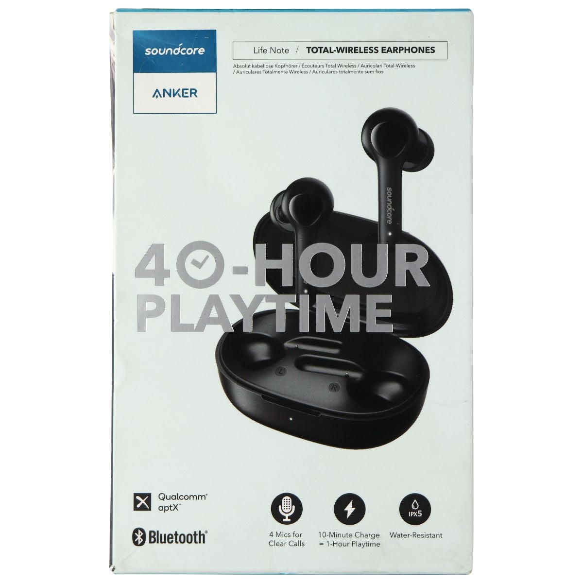 Anker Soundcore Life Note Total-Wireless Earphones and Charge Case - Black Portable Audio - Headphones Anker - Simple Cell Bulk Wholesale Pricing - USA Seller