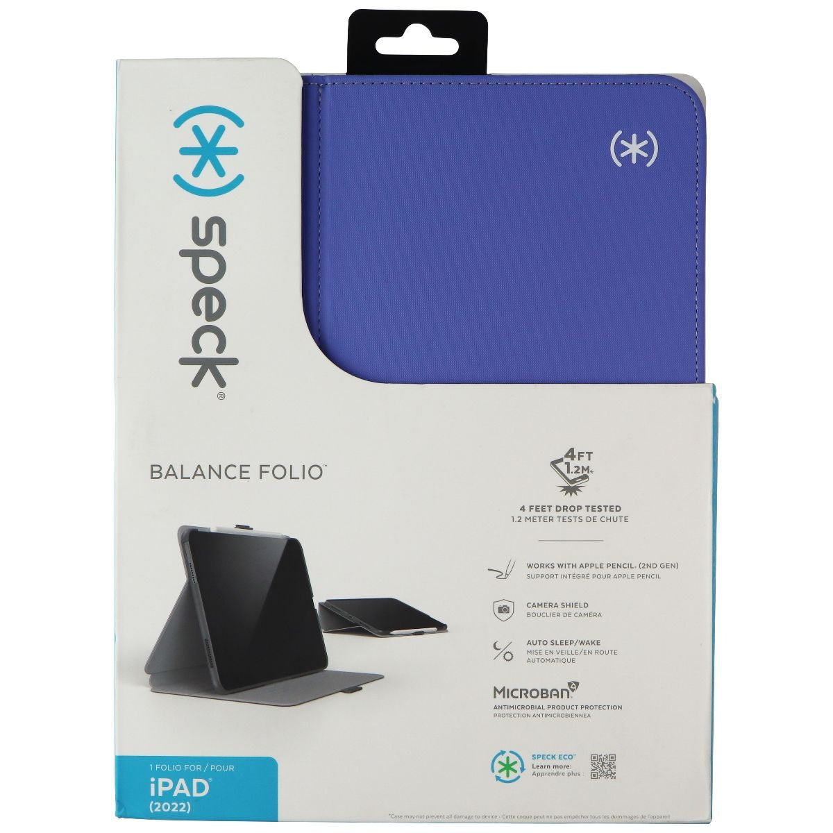 Speck Balance Folio Series Case for Apple iPad 10.9-in (10th Gen) - Purple/Grey iPad/Tablet Accessories - Cases, Covers, Keyboard Folios Speck - Simple Cell Bulk Wholesale Pricing - USA Seller