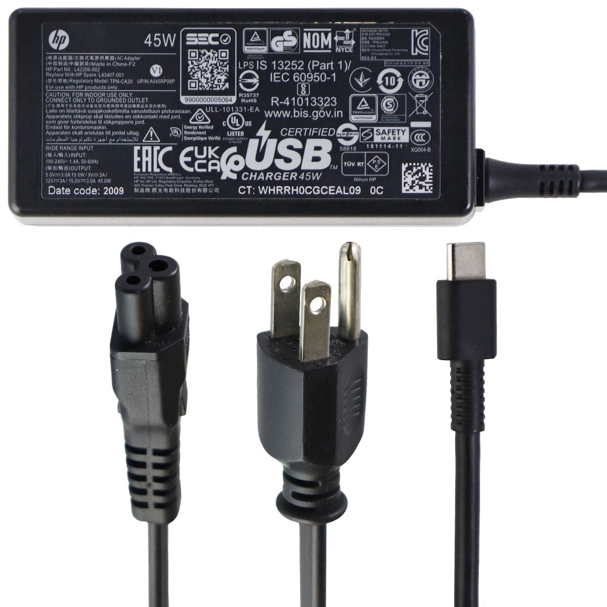HP Replacement Power Supply 45W (TPN-CA20) - Black Computer Parts - Power Supplies HP - Simple Cell Bulk Wholesale Pricing - USA Seller