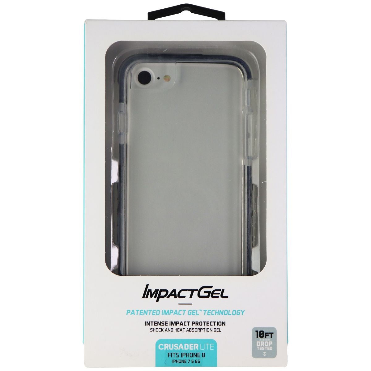 Impact Gel Crusader Lite Series Case for Apple iPhone 8/7/6s - Clear / Black Cell Phone - Cases, Covers & Skins Impact Gel - Simple Cell Bulk Wholesale Pricing - USA Seller