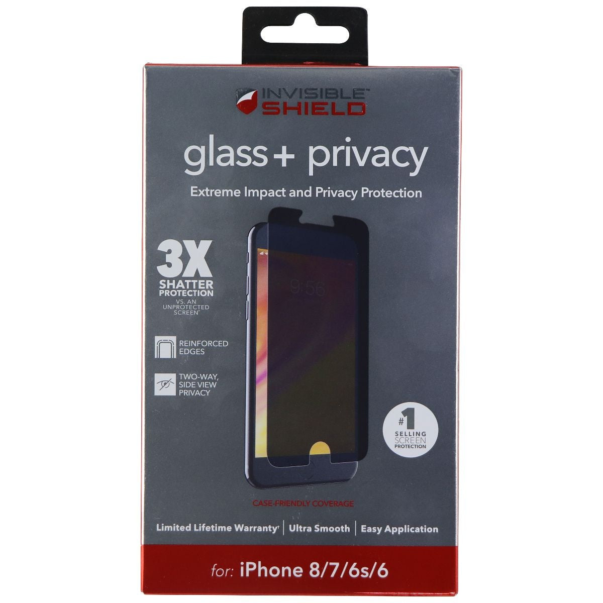 ZAGG Invisible Shield (Glass+ Privacy) Screen Protector for iPhone 8/7/6s/6 Cell Phone - Screen Protectors Zagg - Simple Cell Bulk Wholesale Pricing - USA Seller