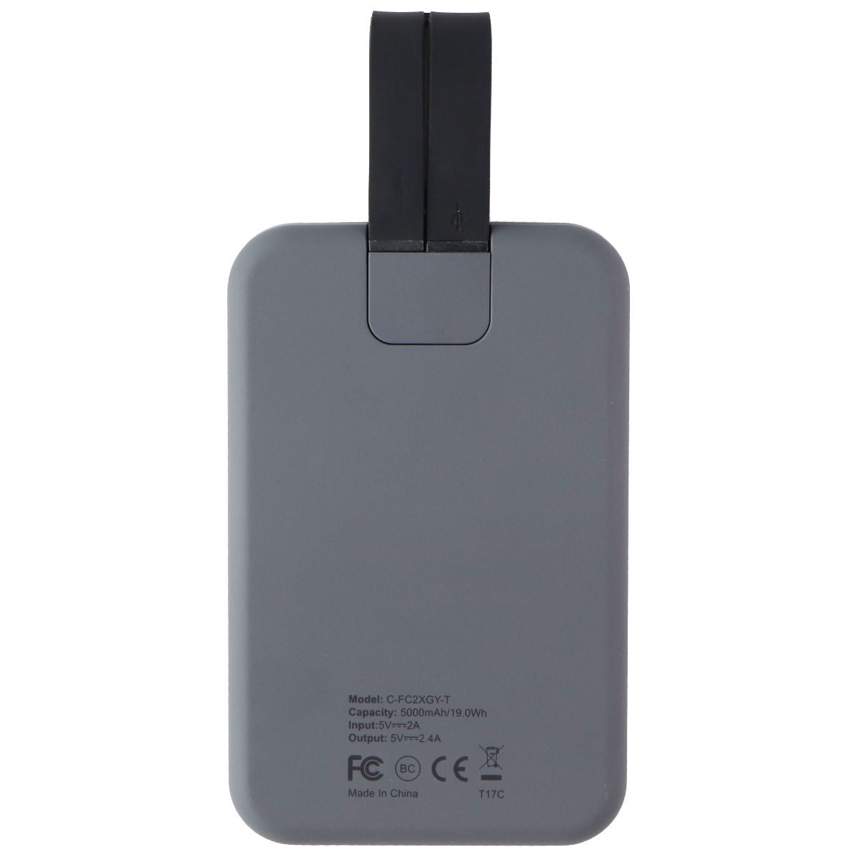 TYLT Flipcard Portable Power Pack External 5,000mAh USB-C Battery Charger - Gray Cell Phone - Chargers & Cradles TYLT - Simple Cell Bulk Wholesale Pricing - USA Seller