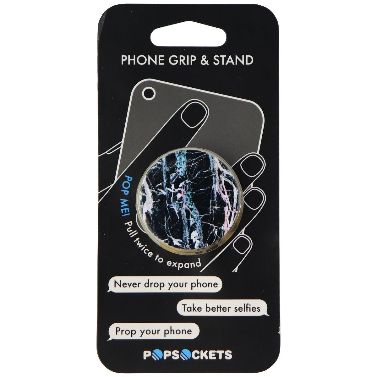 PopSockets: Collapsible Grip & Stand for Phones & Tablets - Black Marble Cell Phone - Mounts & Holders PopSockets - Simple Cell Bulk Wholesale Pricing - USA Seller