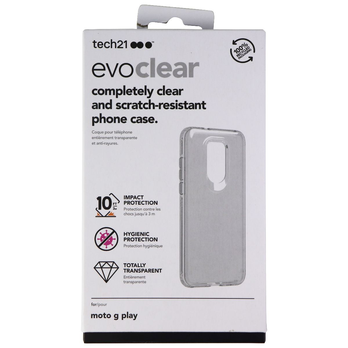 Tech21 Evo Clear Series Hybrid Case for Motorola Moto G Play (2021) - Clear Cell Phone - Cases, Covers & Skins Tech21 - Simple Cell Bulk Wholesale Pricing - USA Seller