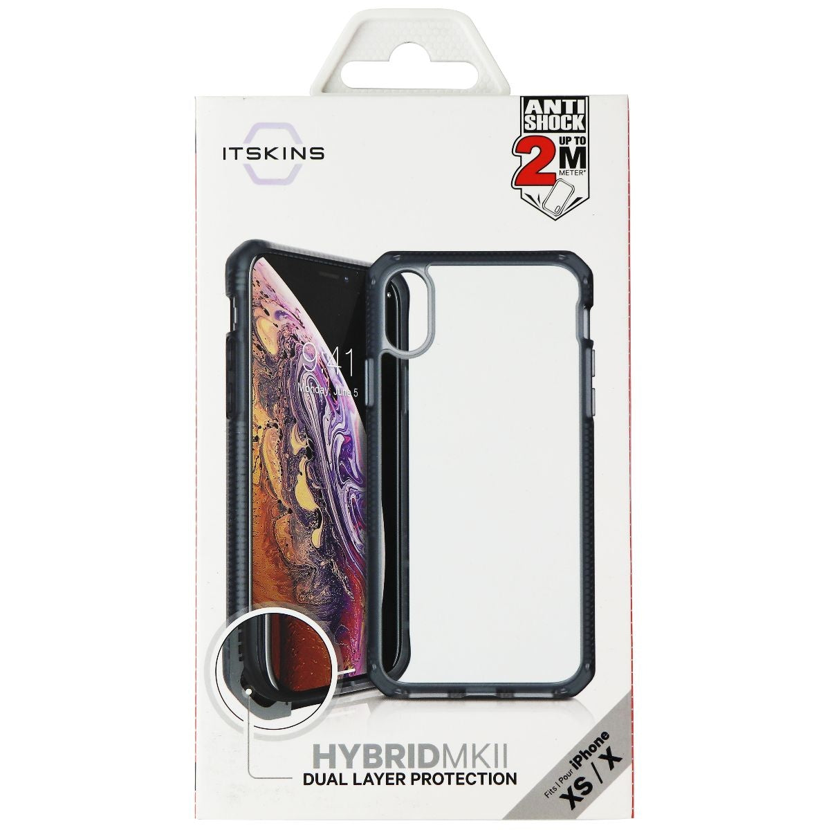 ITSKINS Hybrid Frost Case for Apple iPhone Xs/X (5.8 Inch) - Black/Transparent Cell Phone - Cases, Covers & Skins ITSKINS - Simple Cell Bulk Wholesale Pricing - USA Seller