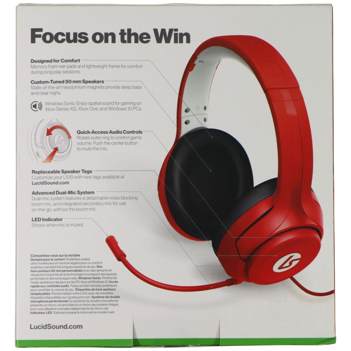 LucidSound LS10X Wired Gaming Headset with Microphone - Pulse Red Portable Audio - Headphones LucidSound - Simple Cell Bulk Wholesale Pricing - USA Seller