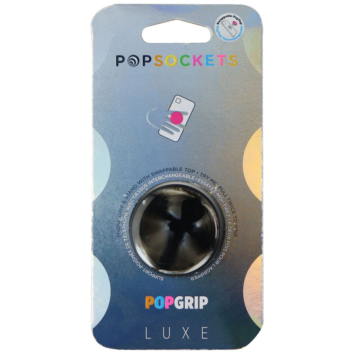 PopSockets PopGrip Swappable Phone Grip and Phone Stand - Swirl Smoke Cell Phone - Mounts & Holders PopSockets - Simple Cell Bulk Wholesale Pricing - USA Seller