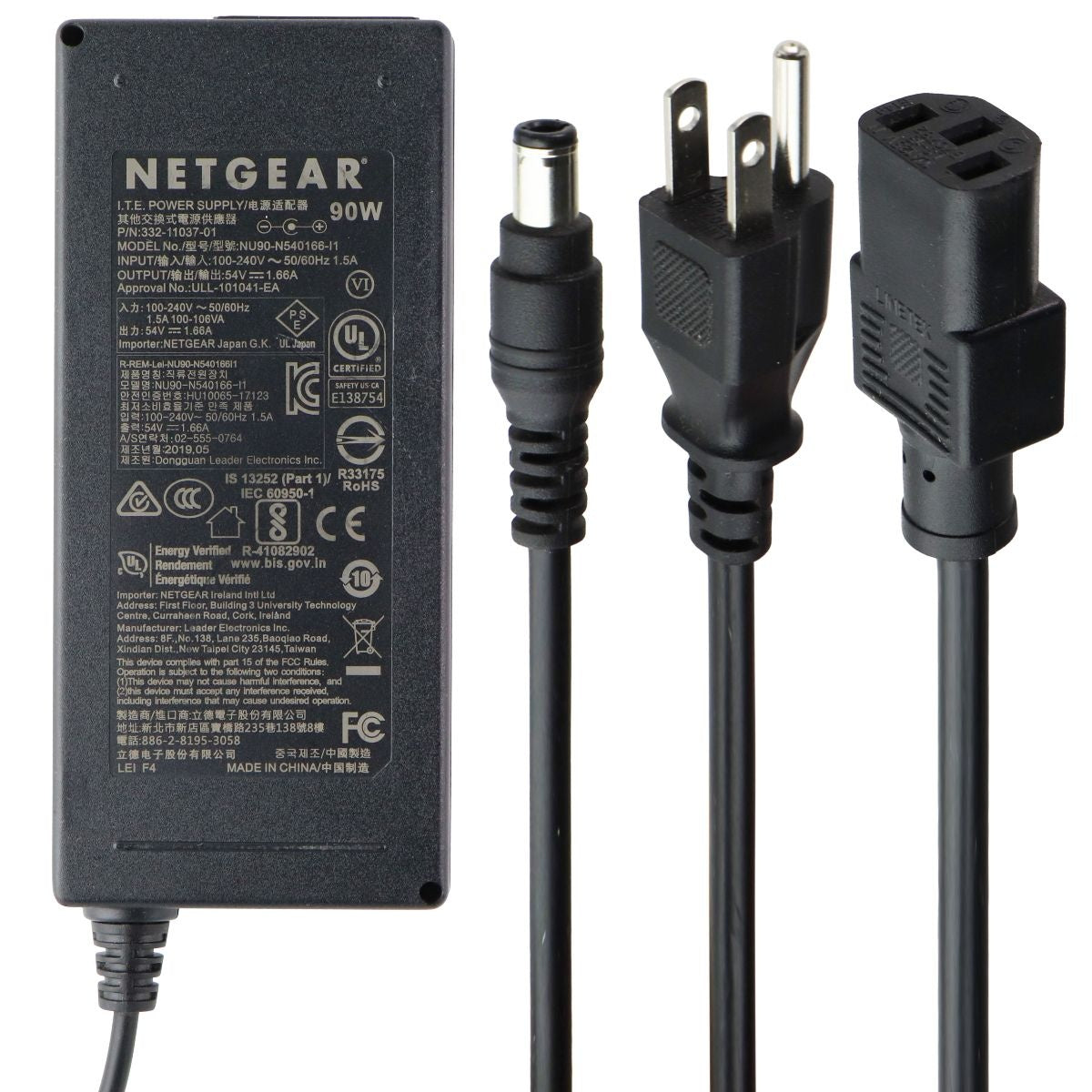 NetGear (90-WATT) I.T.E. Power Supply (54V/1.66A) Wall Adapter (NU90-N540166-I1) Multipurpose Batteries & Power - Multipurpose AC to DC Adapters Netgear - Simple Cell Bulk Wholesale Pricing - USA Seller
