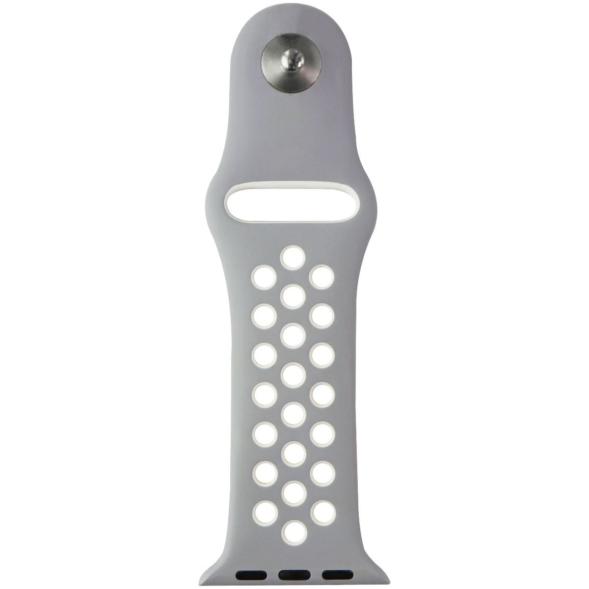 Apple (38mm) Nike Clasp for Apple Watch 38/40/41mm - Flat Silver/White Smart Watch Accessories - Watch Bands Apple - Simple Cell Bulk Wholesale Pricing - USA Seller