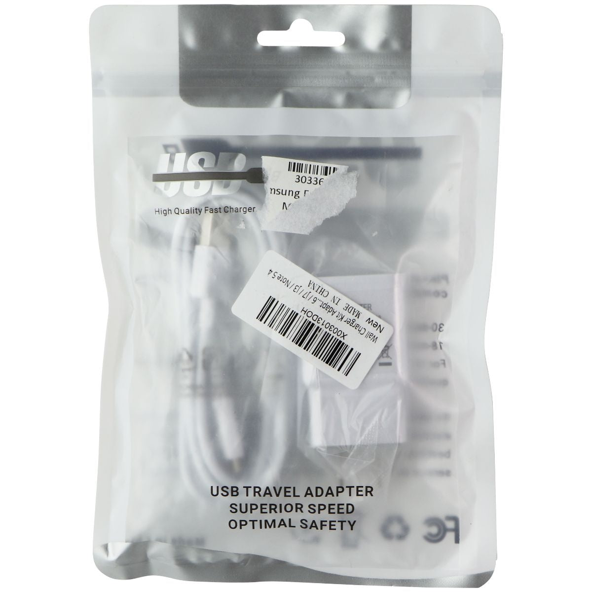 (5V/2A) Wall Charger and Micro-USB Cable for Smartphones and More - White Cell Phone - Chargers & Cradles Unbranded - Simple Cell Bulk Wholesale Pricing - USA Seller